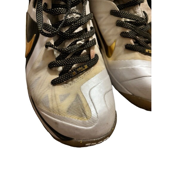 Nike LeBron 9 P.S. Elite “Home” White/Metallic Gold-Black Men’s 11.5 516958-100 - Picture 8 of 10